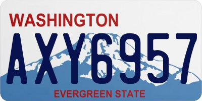 WA license plate AXY6957
