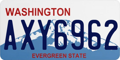 WA license plate AXY6962