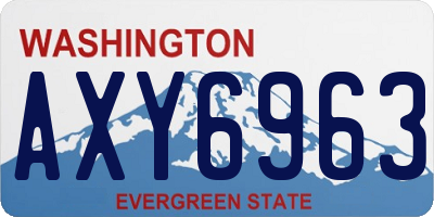 WA license plate AXY6963