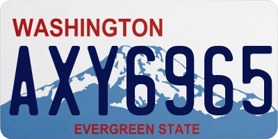 WA license plate AXY6965