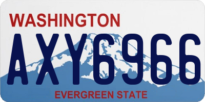 WA license plate AXY6966