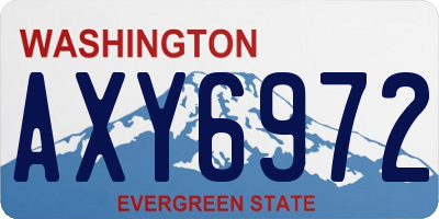 WA license plate AXY6972