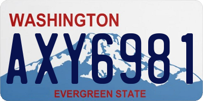 WA license plate AXY6981