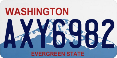 WA license plate AXY6982
