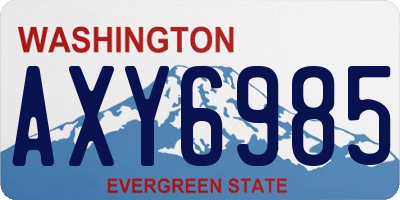 WA license plate AXY6985