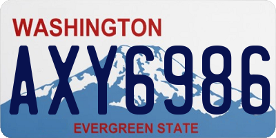 WA license plate AXY6986