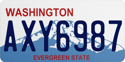 WA license plate AXY6987