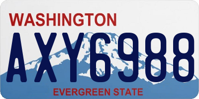 WA license plate AXY6988