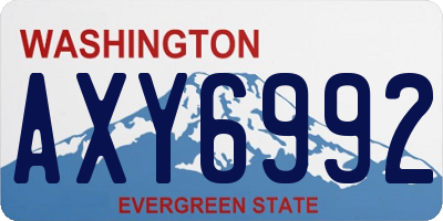 WA license plate AXY6992