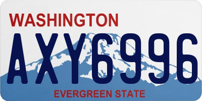 WA license plate AXY6996