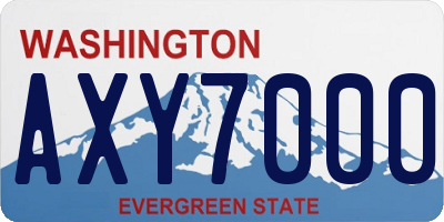 WA license plate AXY7000