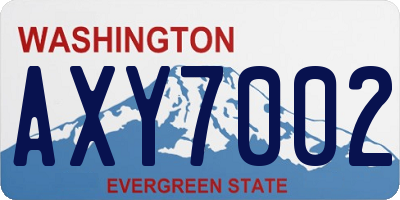 WA license plate AXY7002