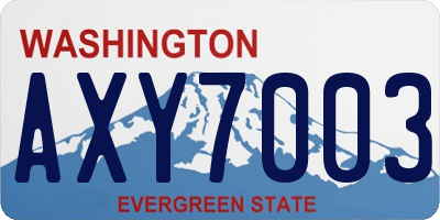 WA license plate AXY7003