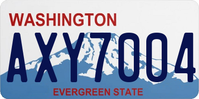WA license plate AXY7004