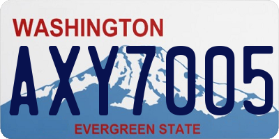 WA license plate AXY7005