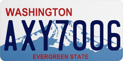 WA license plate AXY7006