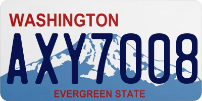 WA license plate AXY7008