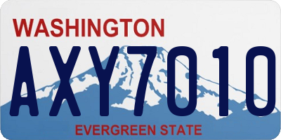 WA license plate AXY7010
