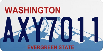 WA license plate AXY7011