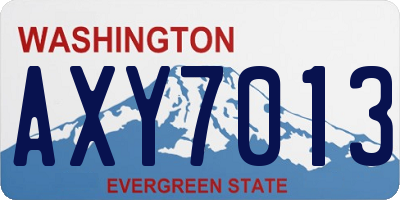 WA license plate AXY7013