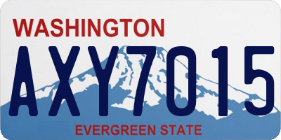 WA license plate AXY7015