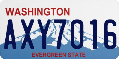 WA license plate AXY7016