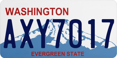 WA license plate AXY7017