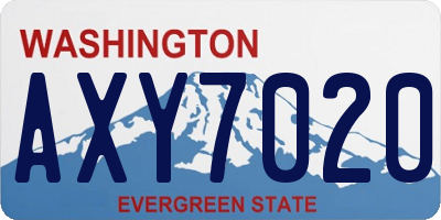 WA license plate AXY7020