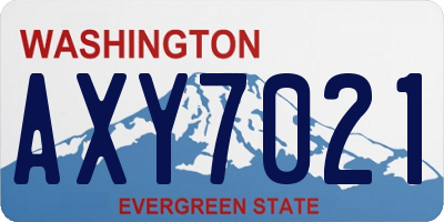 WA license plate AXY7021