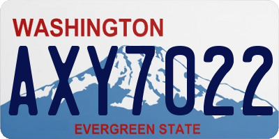 WA license plate AXY7022