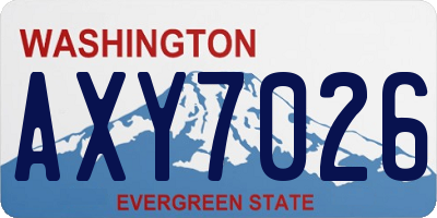 WA license plate AXY7026