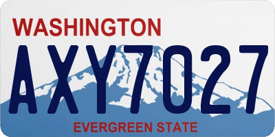 WA license plate AXY7027