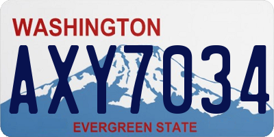 WA license plate AXY7034