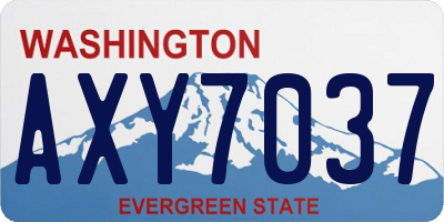 WA license plate AXY7037