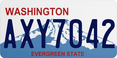 WA license plate AXY7042