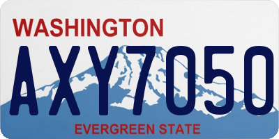 WA license plate AXY7050