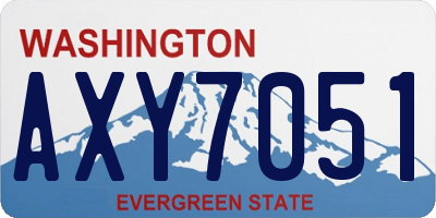 WA license plate AXY7051