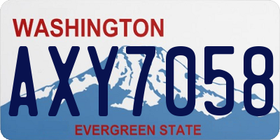 WA license plate AXY7058