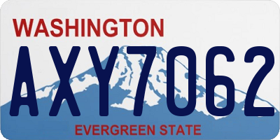 WA license plate AXY7062