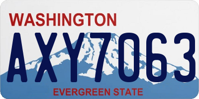 WA license plate AXY7063