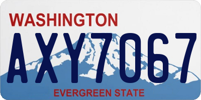 WA license plate AXY7067