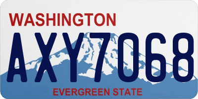 WA license plate AXY7068