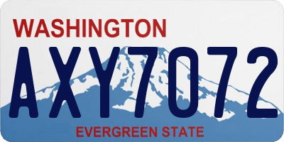 WA license plate AXY7072