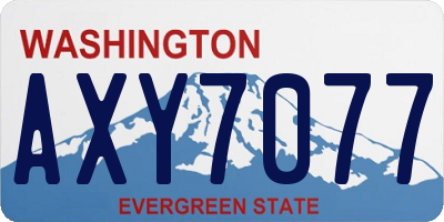 WA license plate AXY7077