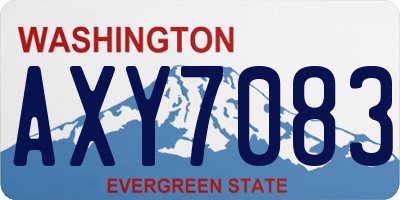 WA license plate AXY7083