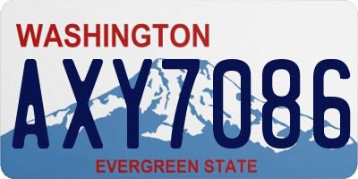 WA license plate AXY7086