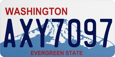 WA license plate AXY7097