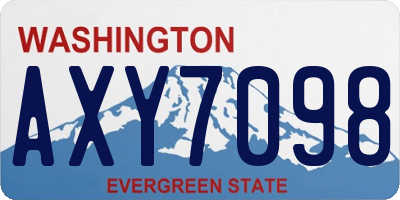 WA license plate AXY7098