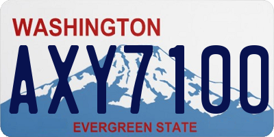 WA license plate AXY7100