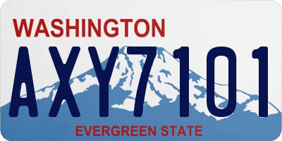 WA license plate AXY7101